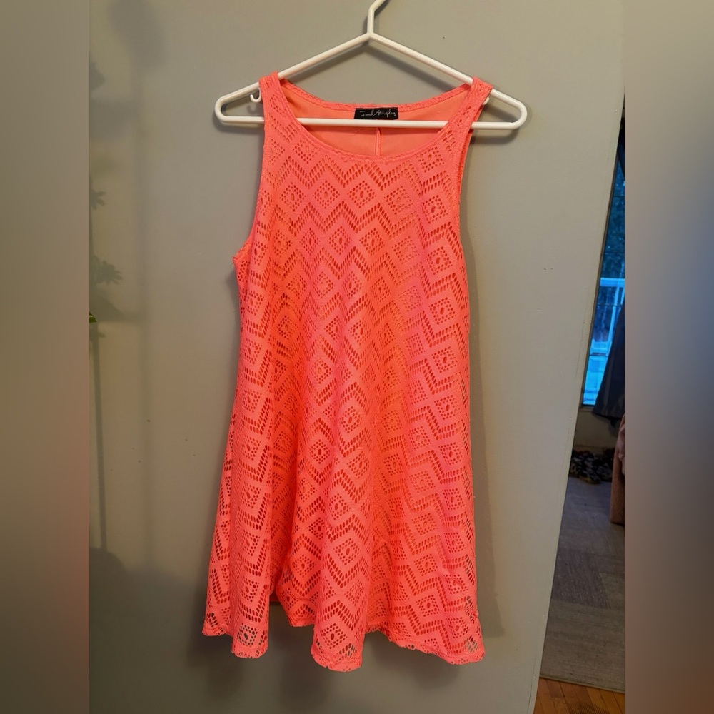 Pink Lace Sleeveless Dress